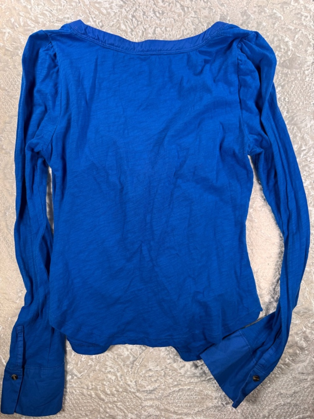 Anthropologie Royal Blue Scoop-Neck Long Sleeve Top - Picture 4 of 4